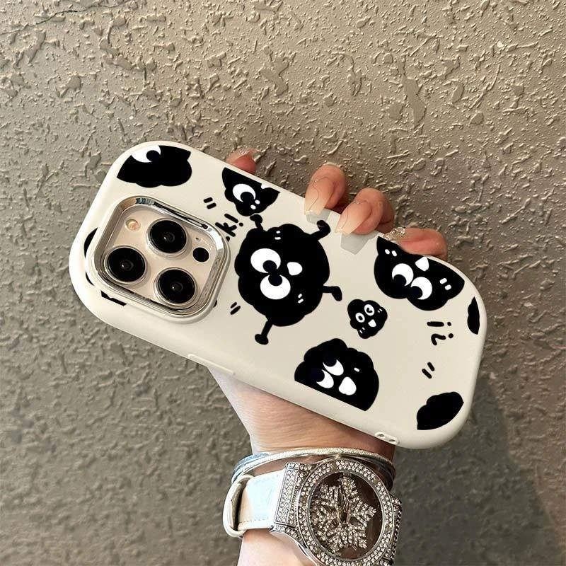 可爱趣味苹果15/14惊讶煤球13/12/11promax软壳iphone保护套防摔