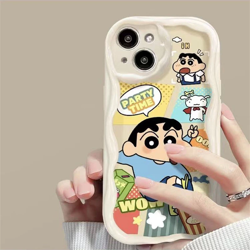 派对小新情侣手机壳苹果iphone15卡通14新款13可爱12软壳11保护套