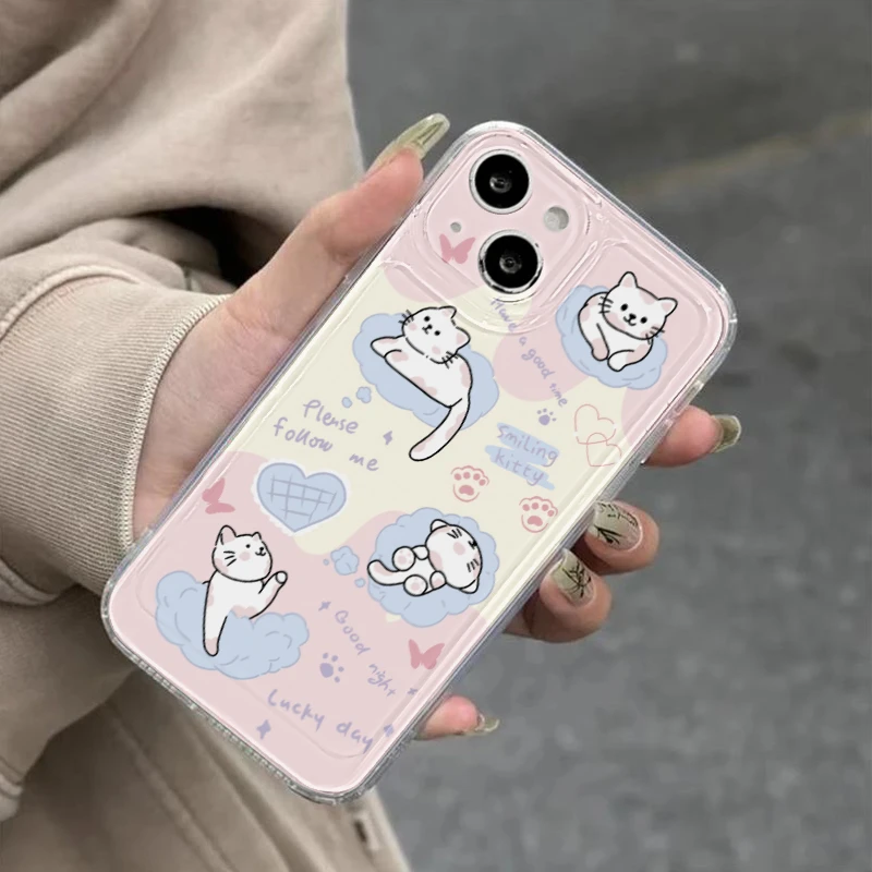 可爱猫咪苹果手机壳软萌iphone15/14/13/12/11/x小猫咪女生软壳套