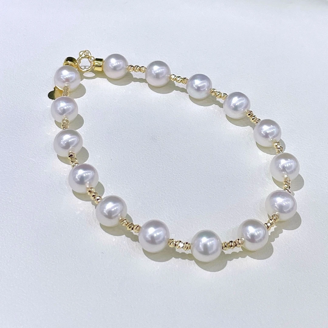 【LNDI奂廷】淡水间隔珍珠手链6-8MM