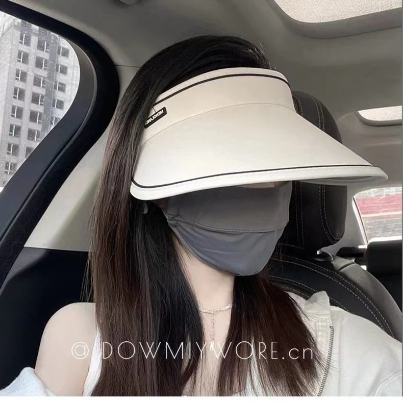 夏天女防紫外线全脸遮阳帽女帽子防晒遮脸骑车时尚百搭大檐大沿