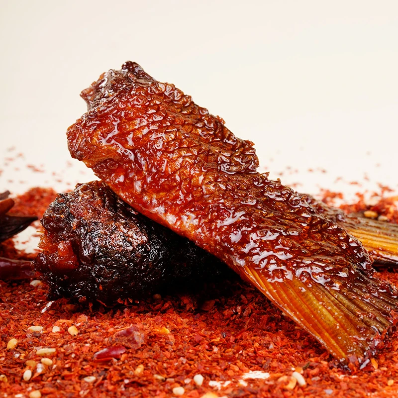 豆有味爆辣鱼尾巴湖南特产香辣鱼尾传统风味小吃麻辣鱼肉零食100g