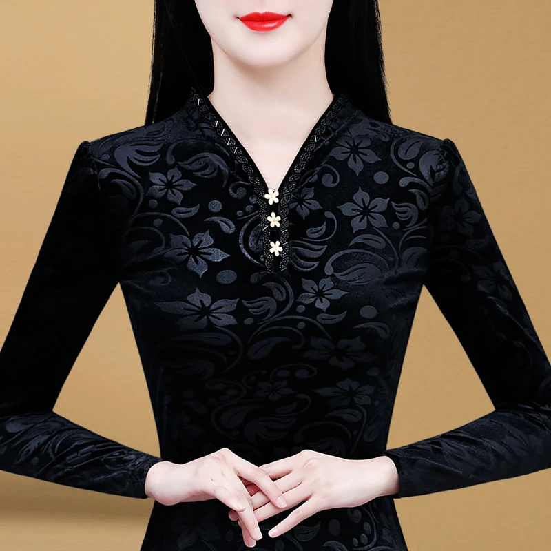 562#蕾丝打底衫女洋气新款低领内搭时尚加绒保暖长袖小衫修身潮