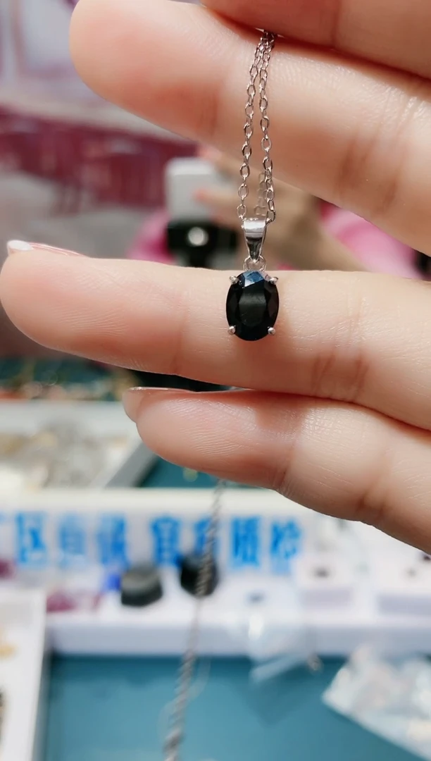 【闪购商品】蓝宝石吊坠(赠链)银S925镶嵌一条
