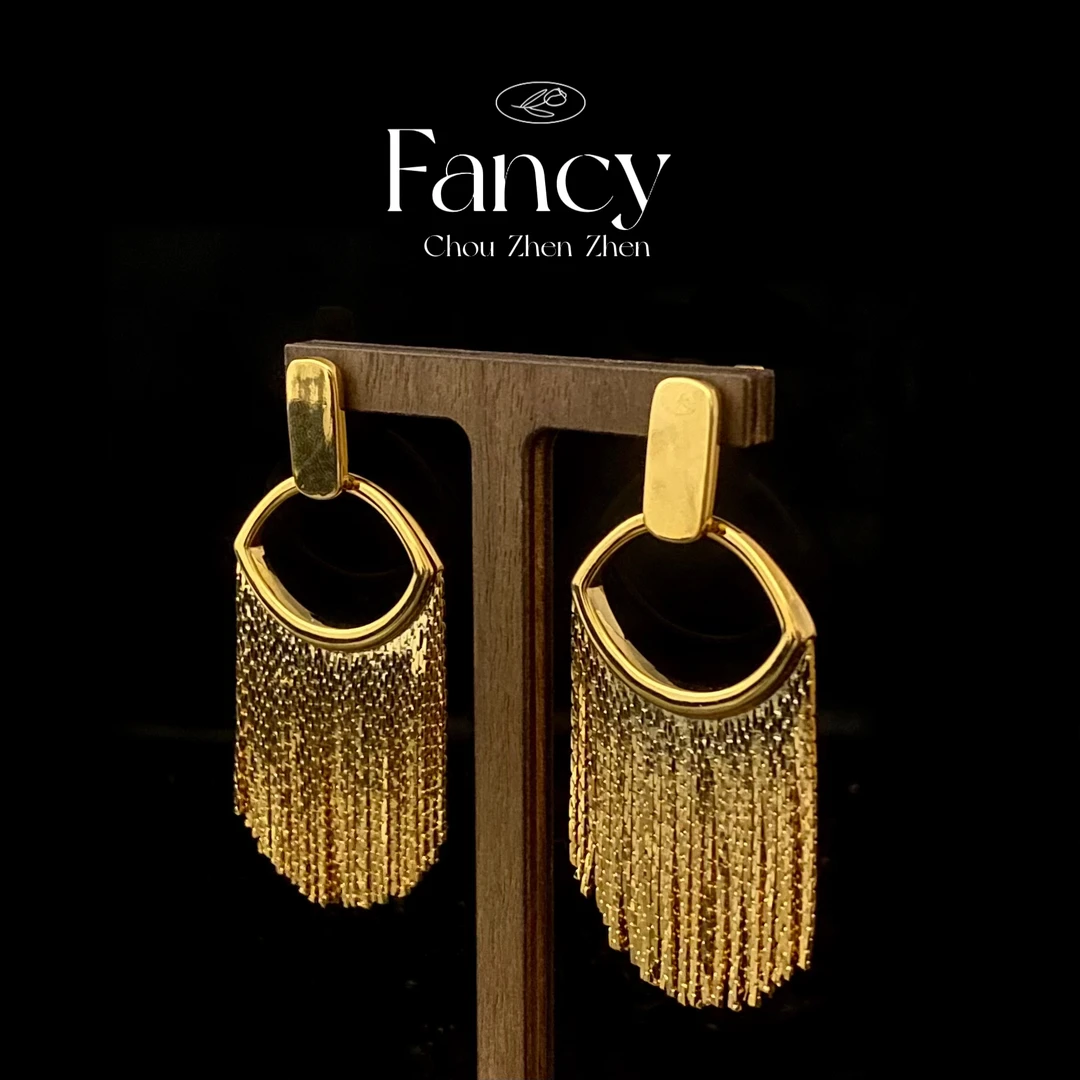 铜合金耳饰 【氛围感耳环】十二新款欧美时尚小众高级感个性流苏