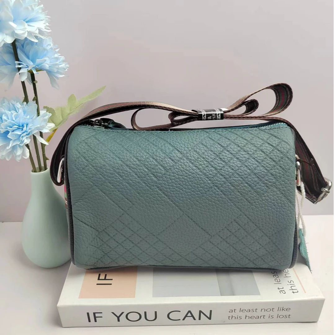 【圆桶包】2024真皮时尚百搭经典简约休闲潮流小众单肩女士包6607