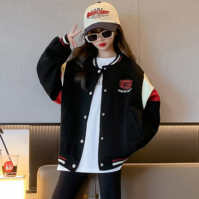 女童棒球服秋季2025年新款儿童时髦洋气夹克衫大童春秋春季外套潮