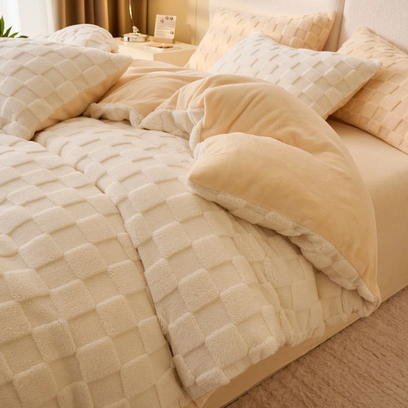 冬季加厚塔芙绒四件套保暖牛奶绒被套珊瑚绒床单笠宿舍床品三件套