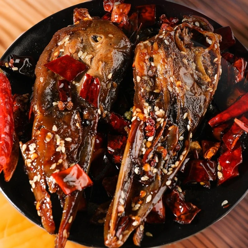 即食重庆麻辣鸭头香酥干煸鸭脑壳49g/袋零食冷吃酥脆卤制香辣味道