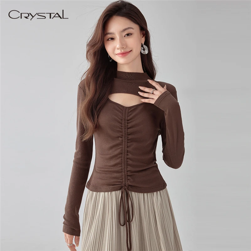 【天丝羊毛设计师款】设计师小众款镂空抽绳薄款针织衫时尚 E2419