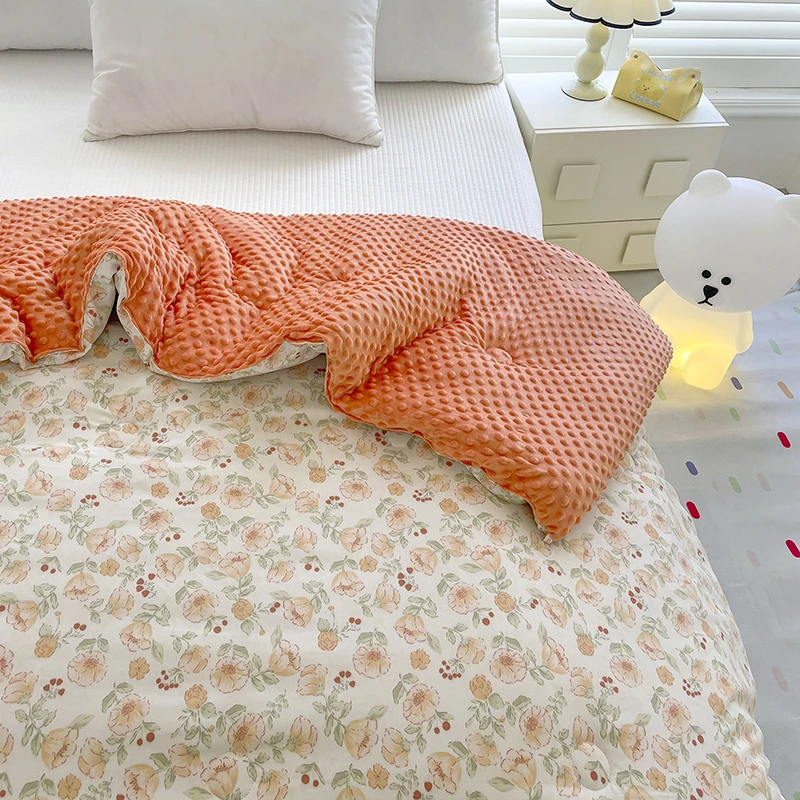 新款可机洗婴儿安抚豆豆被成人儿童被子空调被春秋冬被芯四季通用