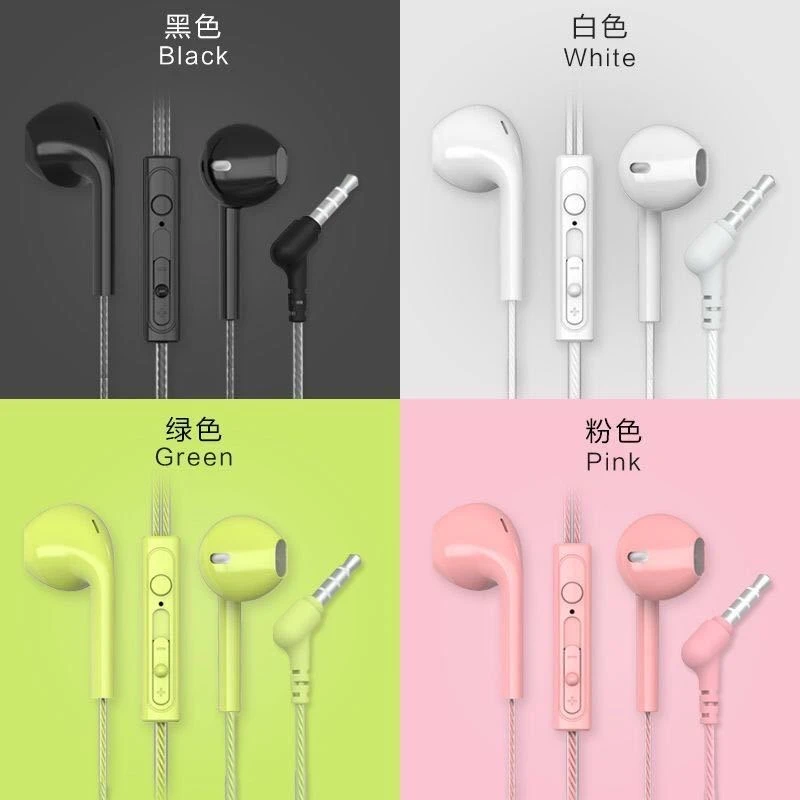 水晶线不缠绕耐磨有线白色高音质入耳式带麦唱歌适用华为荣耀安卓