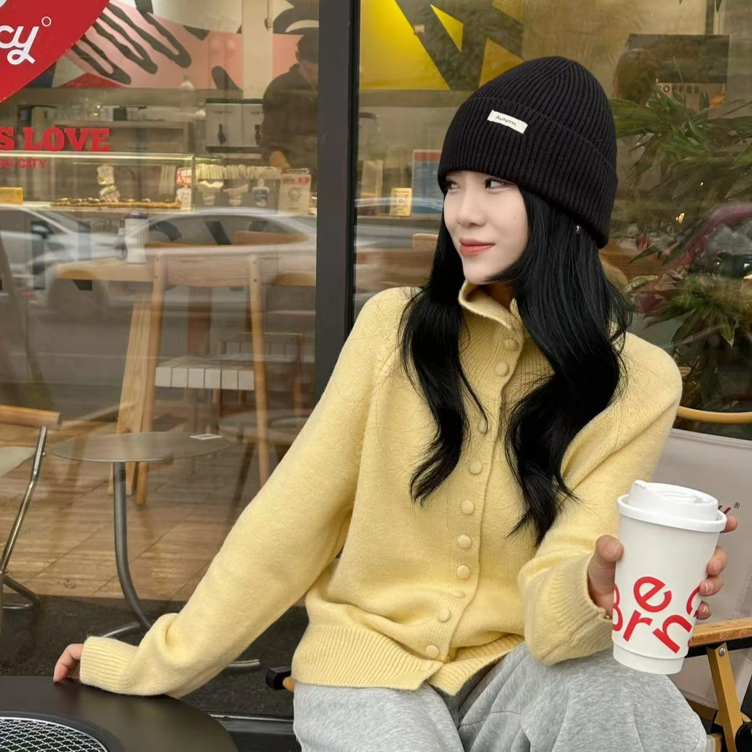 DEZI宝藏衣橱气质纯色单排扣舒适显瘦女毛衣LS293088