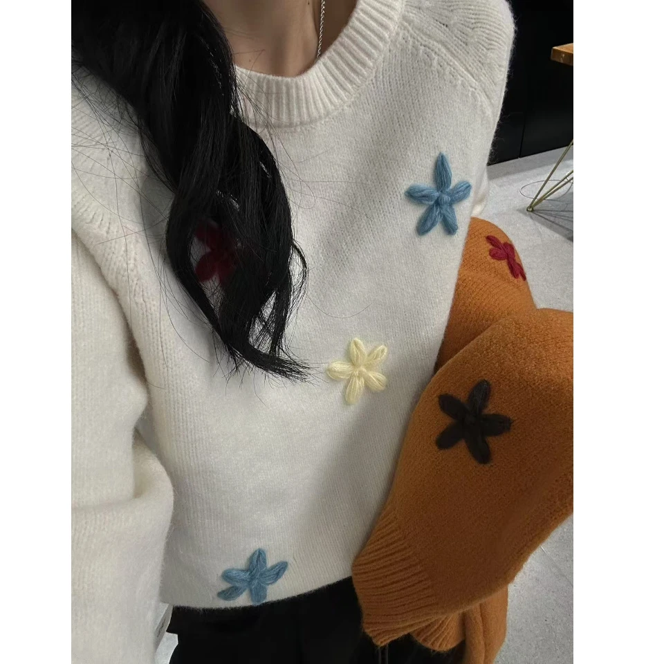 DEZI宝藏衣橱温柔小花气质款舒适女毛衣小衫LS295088