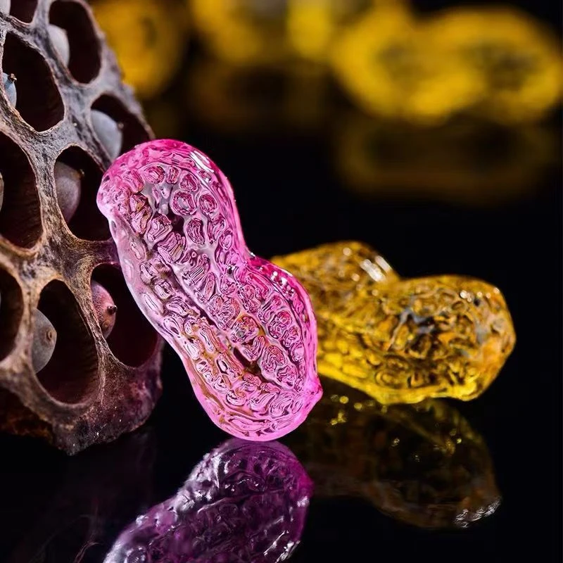 黄水晶花生摆件聚财节日礼物早生贵子婚庆喜事家居装饰品乔迁礼品