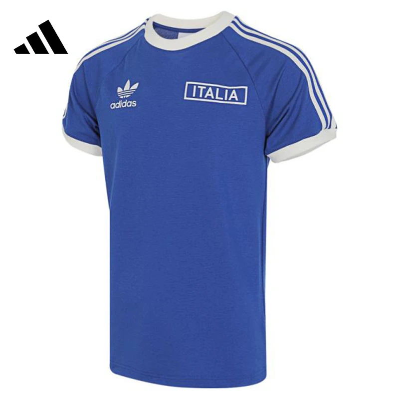 Adidas阿迪达斯男子意大利足球运动训练雅丹风休闲短袖T恤IU2123