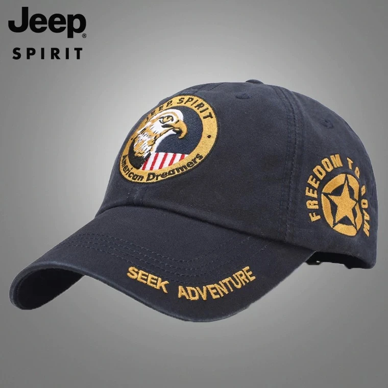 JEEPSPIRIT夏天经典男士立体简约品牌圆顶棒球帽A0060帽子夏季