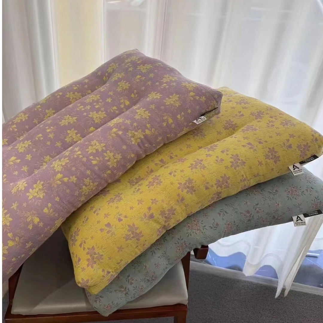 雅趣】A类双层纱双透气侧护颈枕家居家用枕头一个48×74