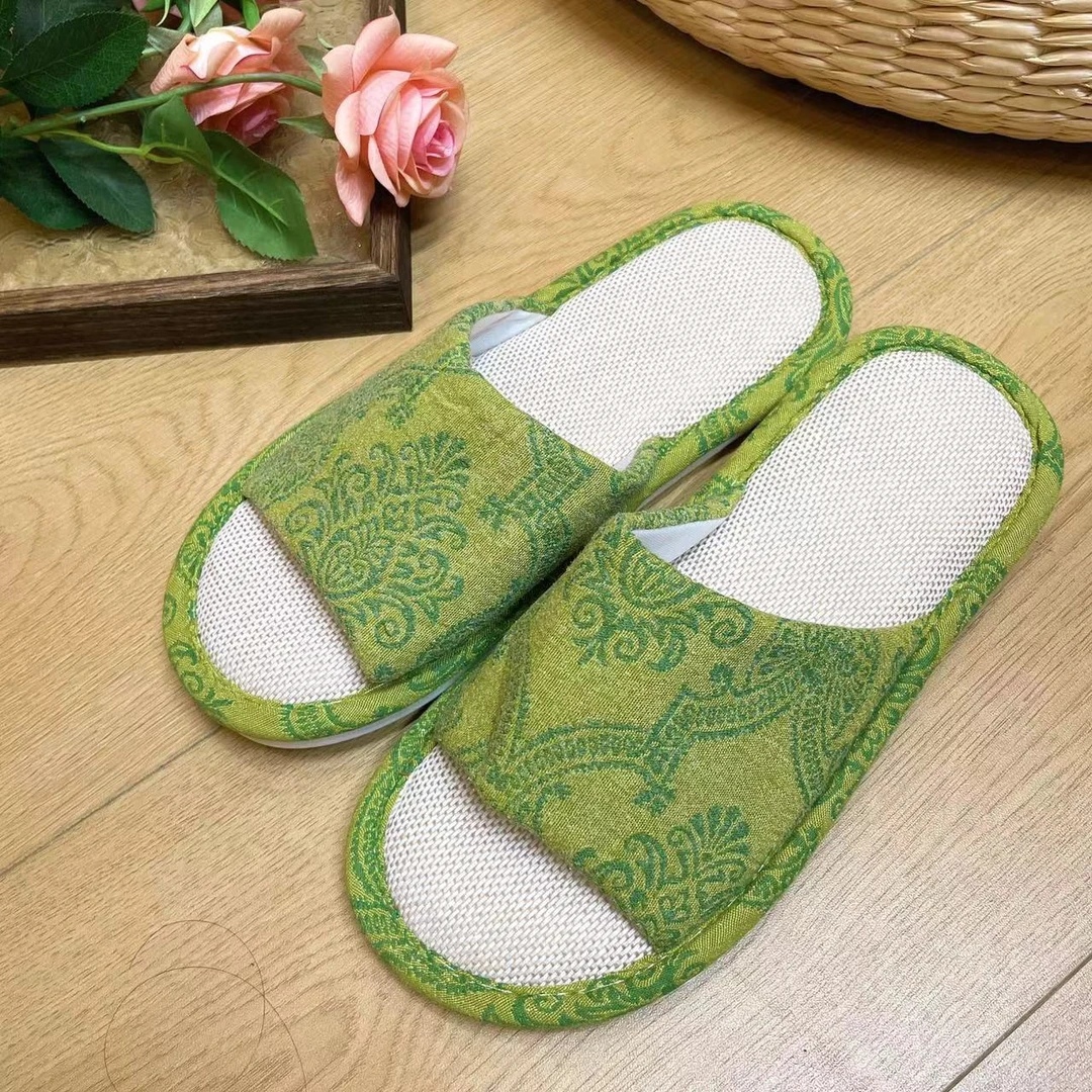 【拖鞋】雅趣春秋室内居家用软底防滑地板双层纱全棉可外穿情侣拖鞋