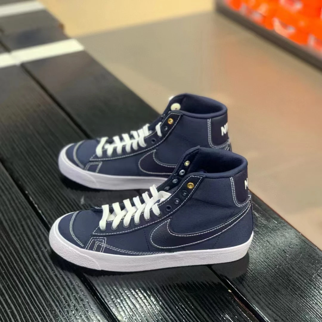 耐克NIKE BLAZER帆布复古透气轻便休闲高帮板鞋 DX5550-400