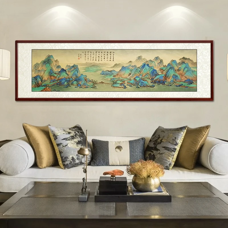 《千里江山图》羽墨老师亲笔手绘国风国画山水画