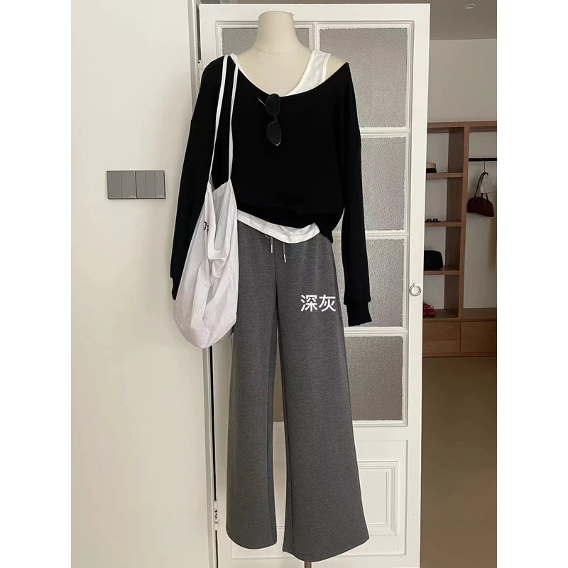 百搭直筒抽绳休闲运动卫裤 10889（松紧腰）