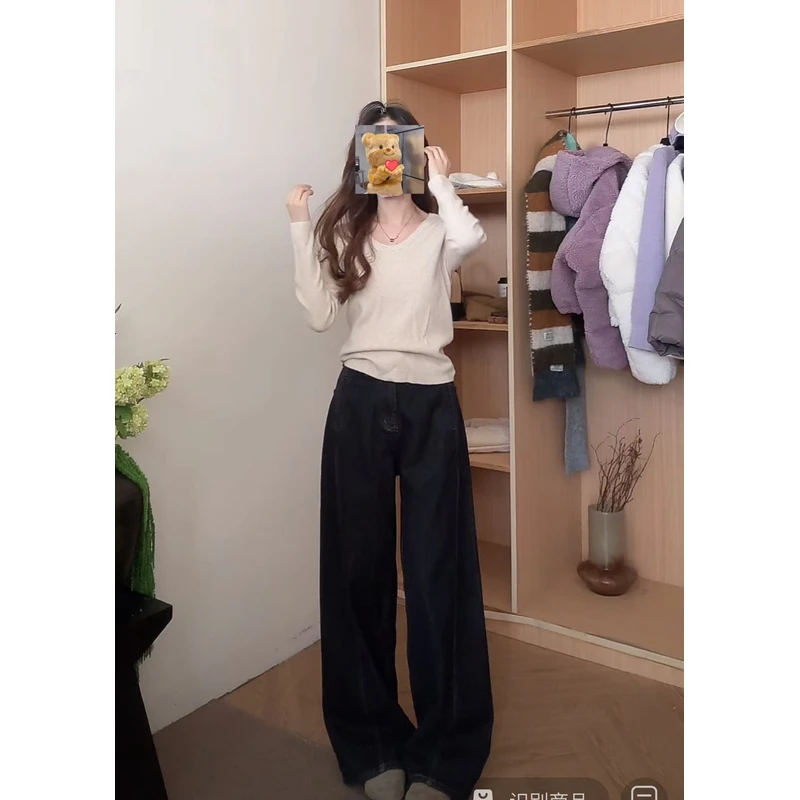 简约直筒抓绒裤8213