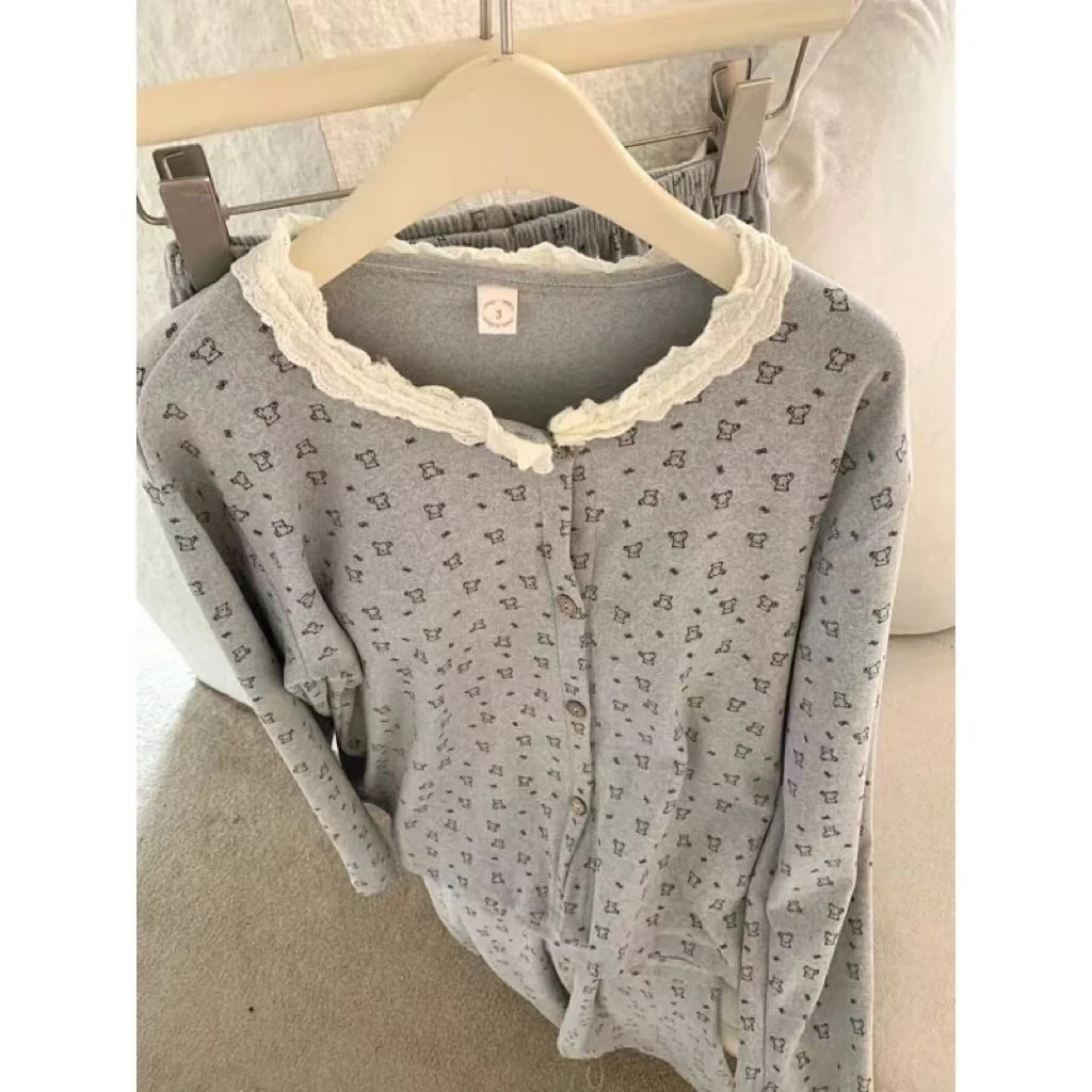 【可爱小熊】舒适双面绒睡衣21088   扣子可解无口袋