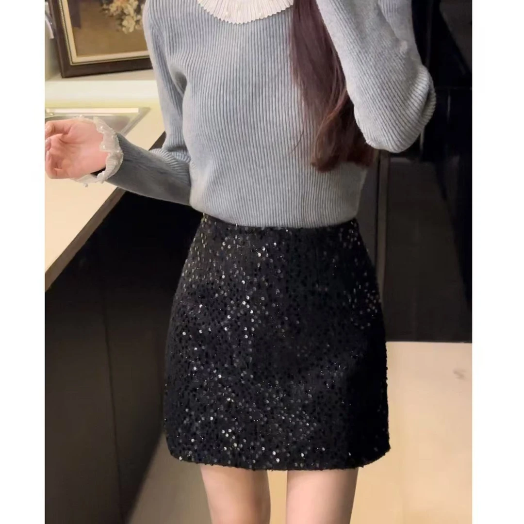 【bling bling】高级感显瘦亮晶晶半身裙24088 安全裤内衬