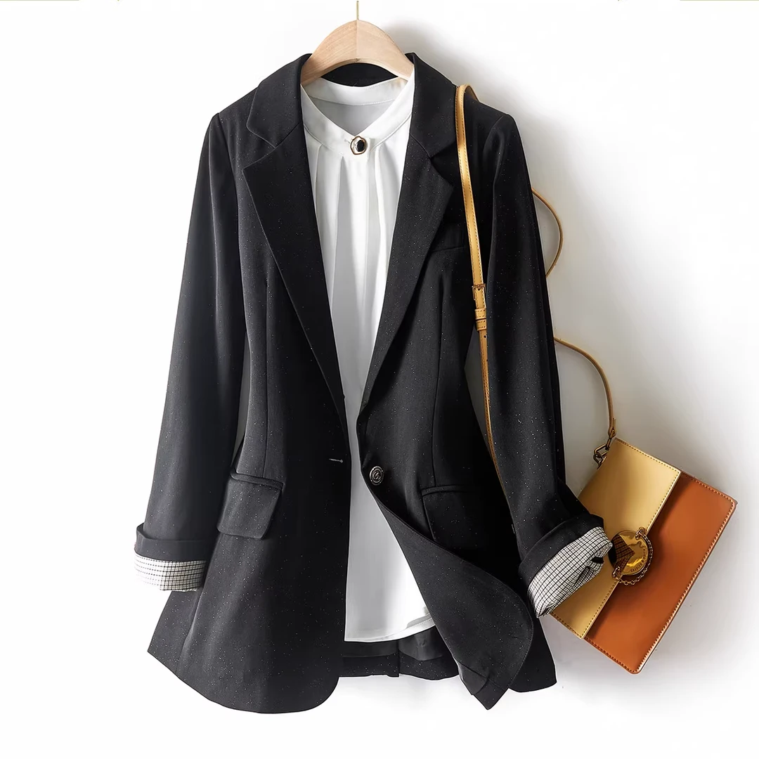 IHIMI/海谧【星空】25秋新款西装外套女时尚百搭气质高级显瘦设计感