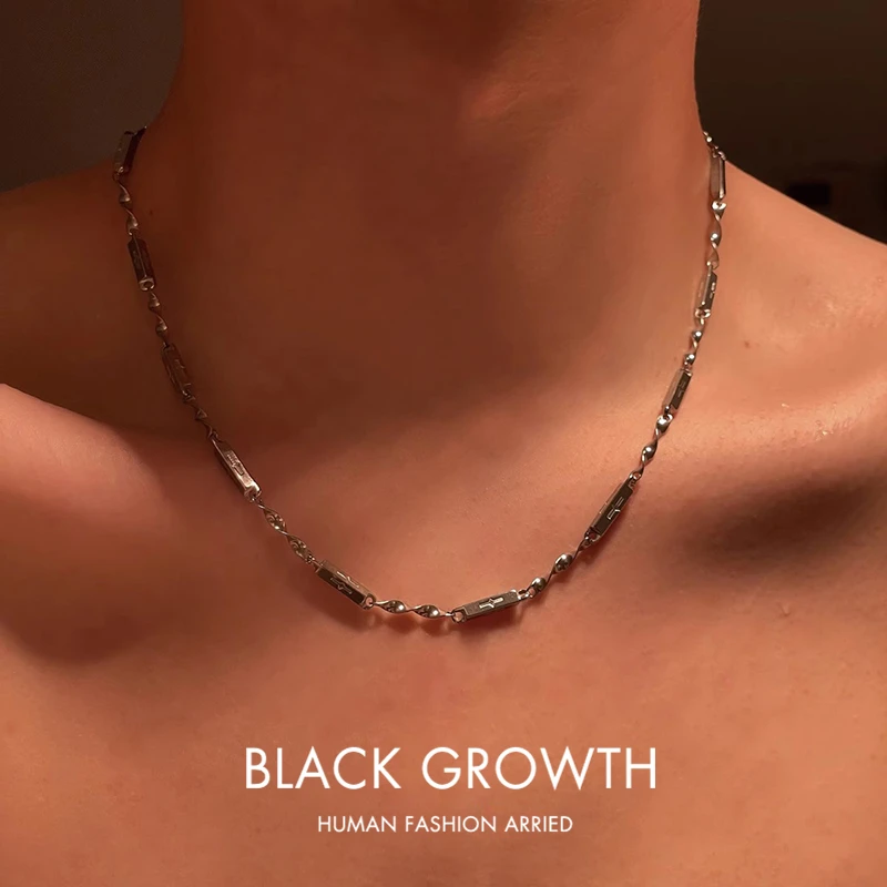 钛钢项链钛钢项链项链男小众设计冷淡ins高级感情侣锁骨链男款