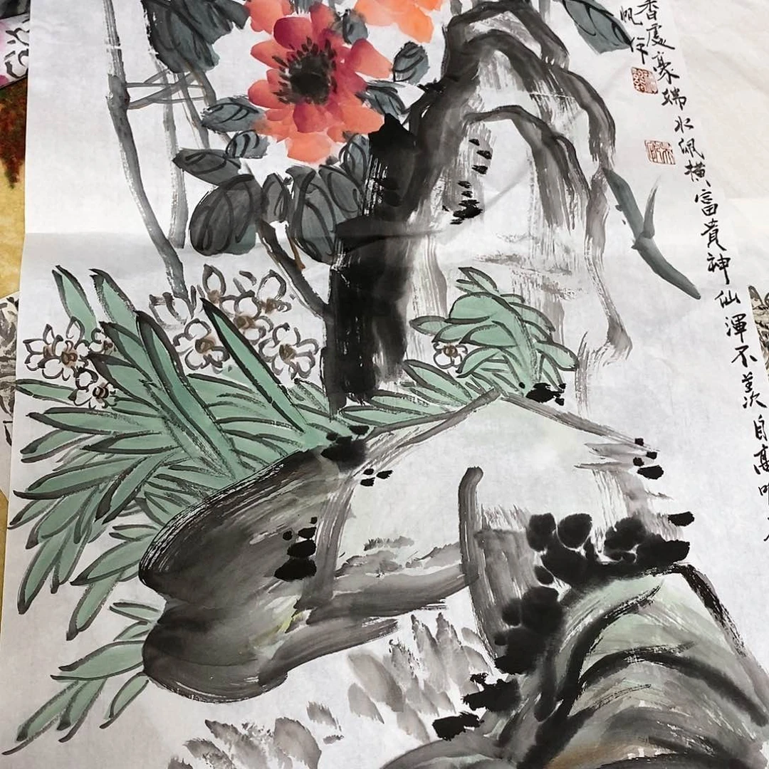 书法星**装三尺整张花鸟作品