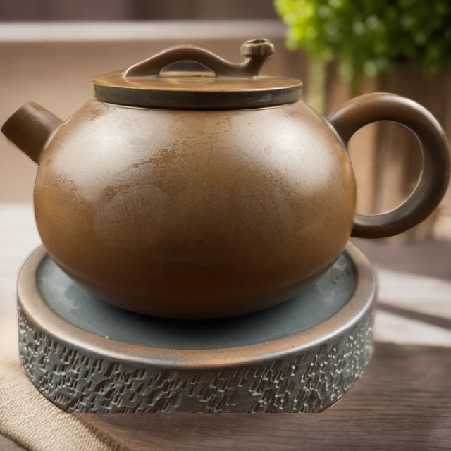 广西坭兴陶茶具 如意壶 球孔泡嘴 约 150cc 全手工制作原矿紫泥