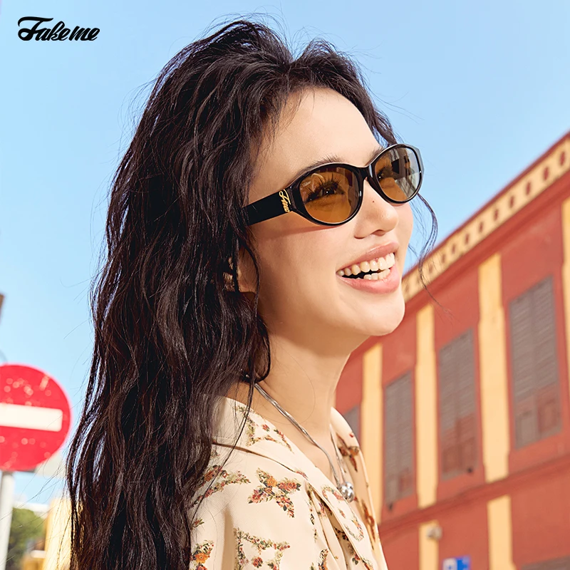 Fakeme中国限定板材猫眼太阳镜女墨镜复古美式ins风 reckon