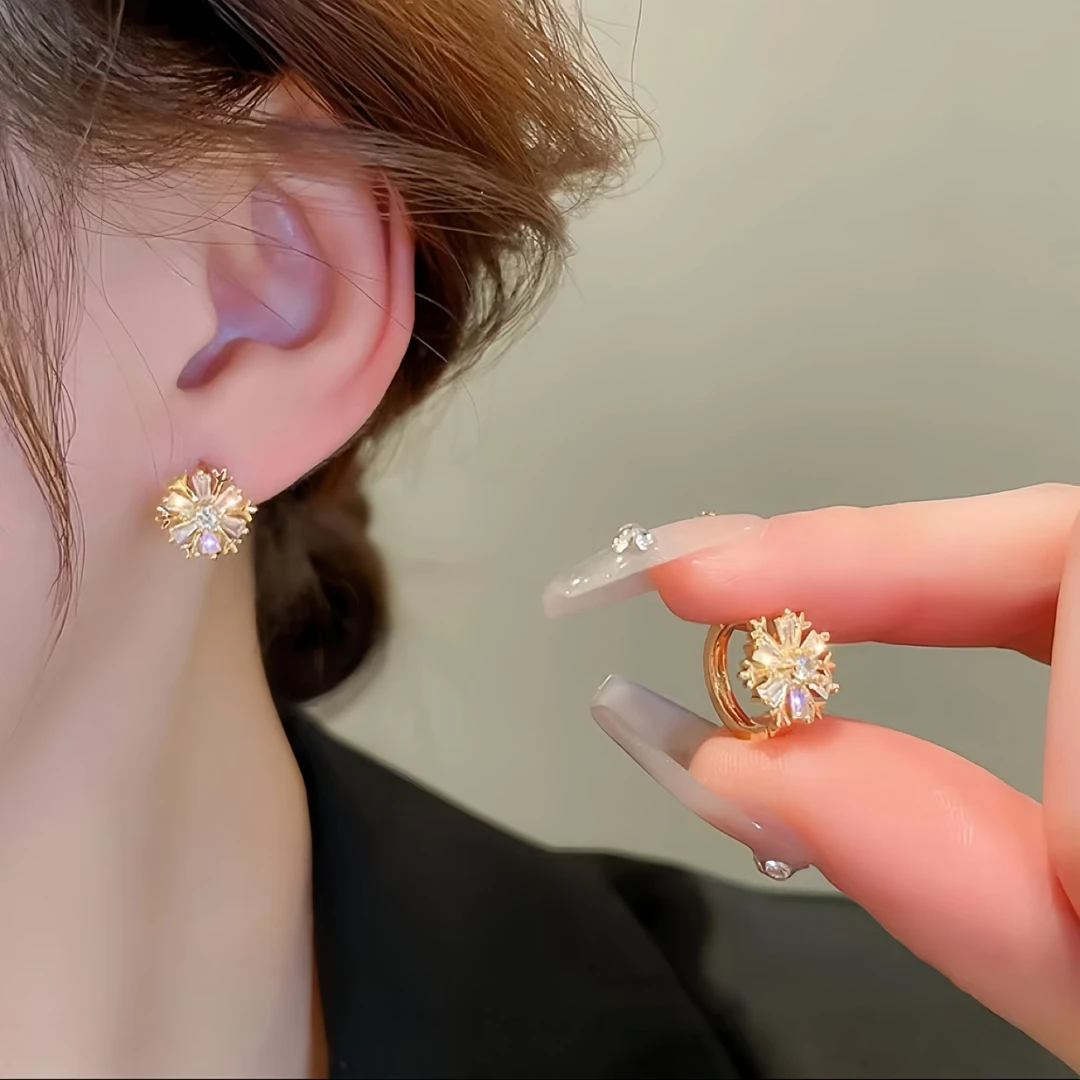 轻奢小众高级感小雪花简约精致耳钉（38378）