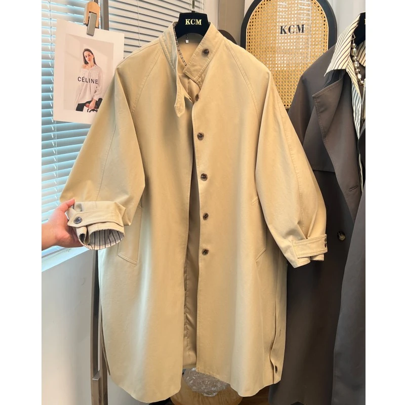 韩版立领风衣外套女2024秋冬季新款宽松显瘦中长款休闲百搭上衣