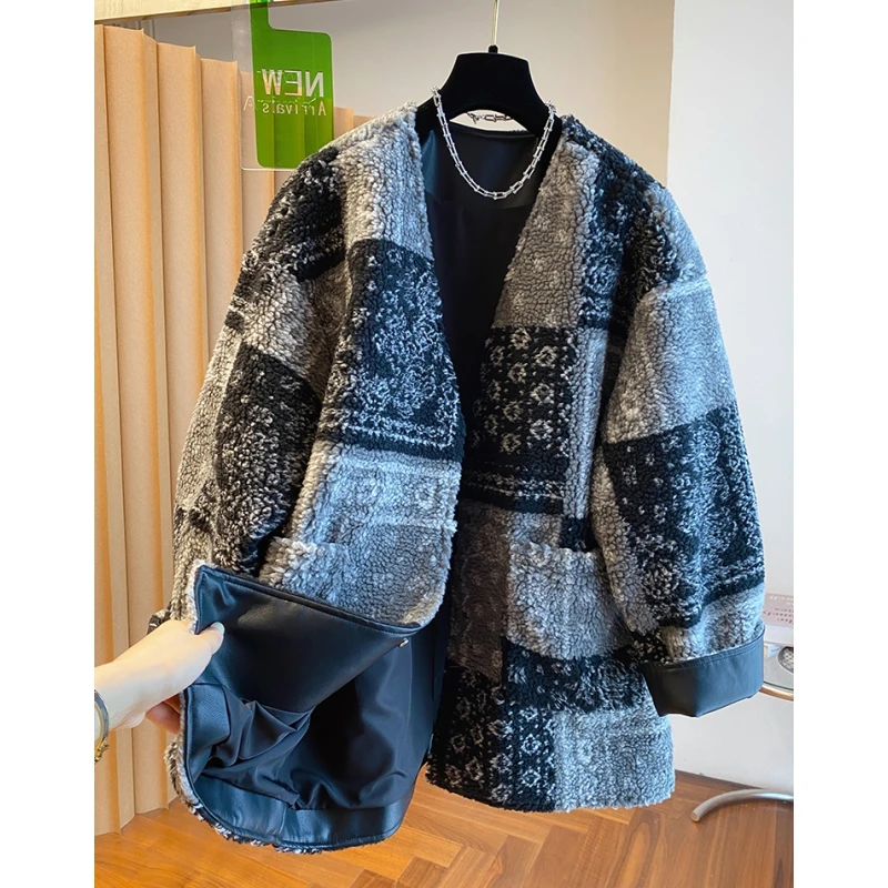 欧货高级感外套女秋冬中长款2024新款宽松时尚气质毛茸茸上衣潮