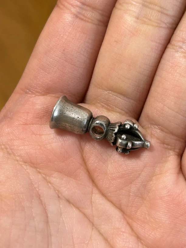 925银银制品 藏传 银金刚铃 配饰挂件背云