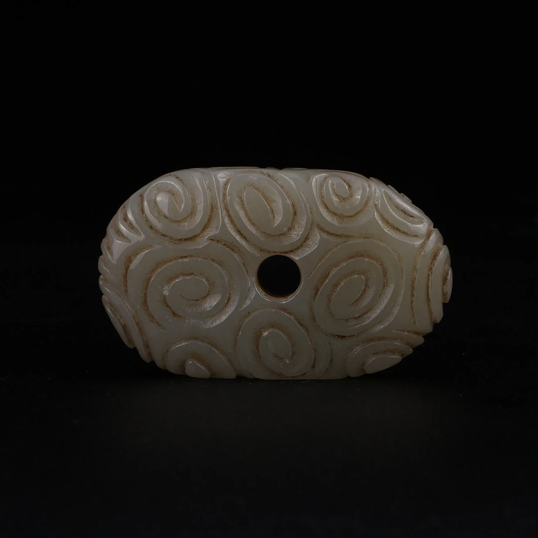 Lot8 清 和田玉祥云纹挂件