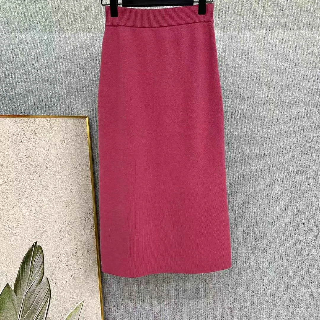 爆款！彩色后开叉女士休闲半裙