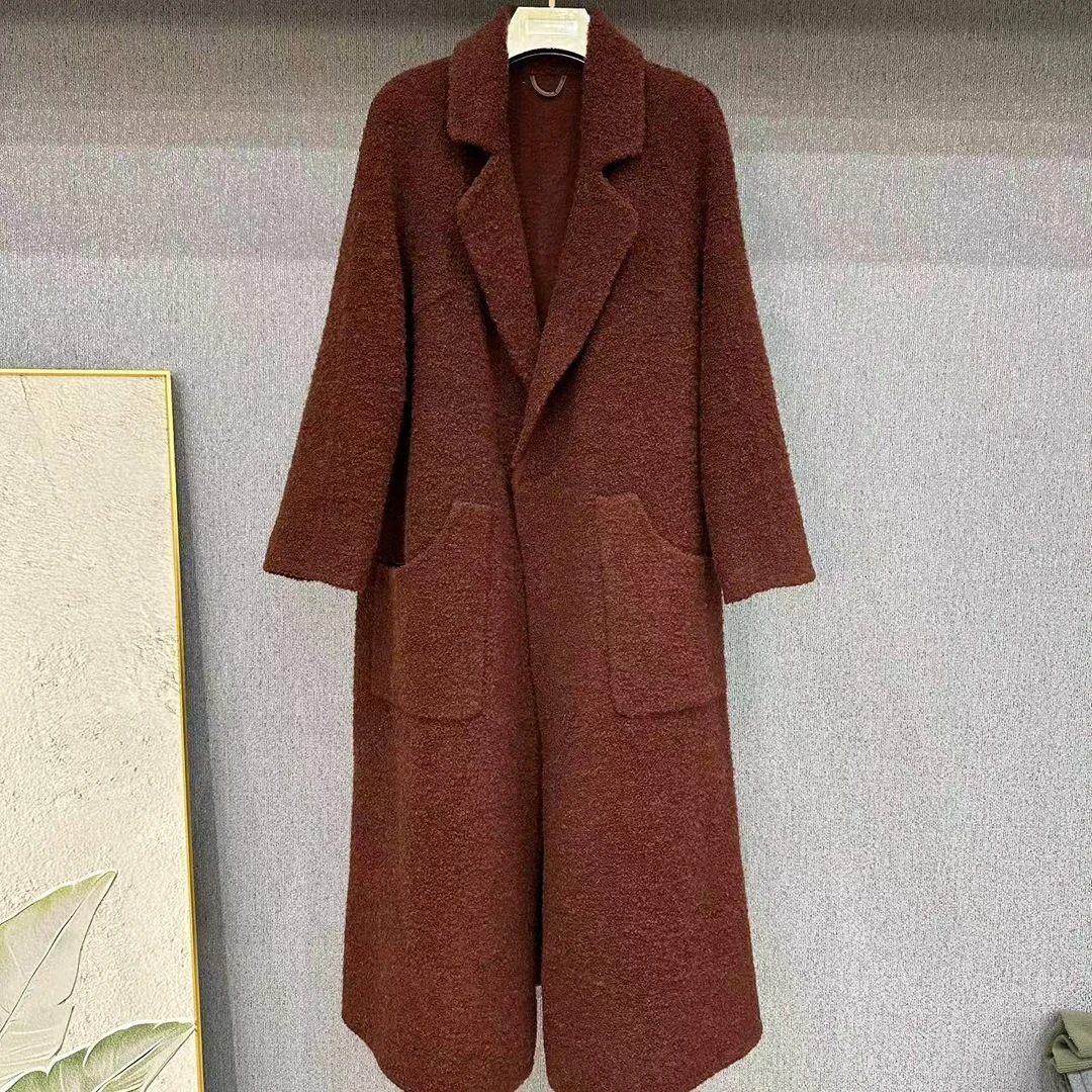 高品质！净版翻领大口袋女士大衣