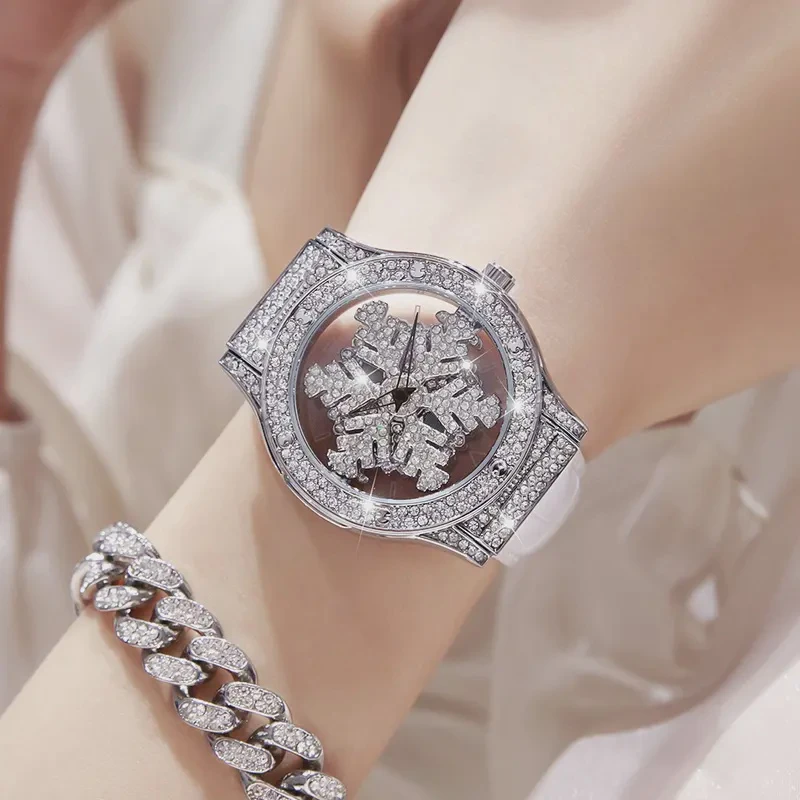 【雪花女神】雪花女神气质旋转时来运转手表满钻女表