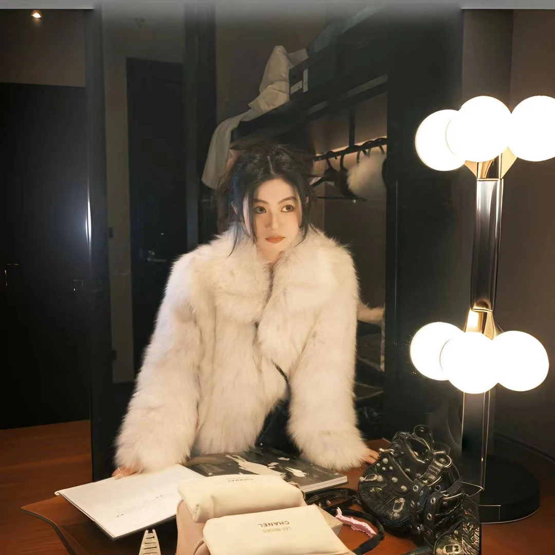 "神明少女"2024冬新款进口环保毛冬季外套女皮毛一体毛毛大衣网红