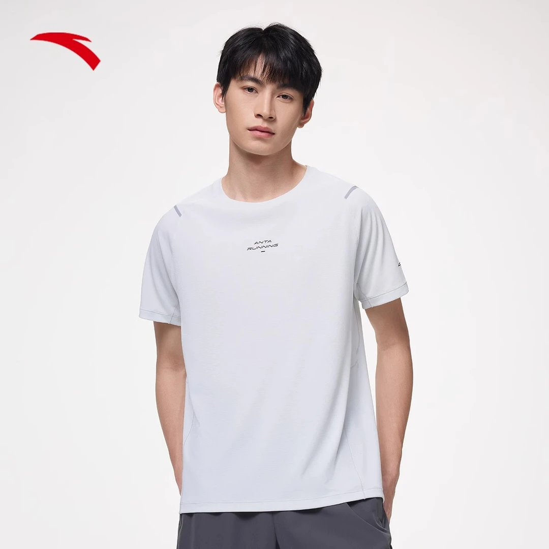 安踏速干T吸湿透气跑步短袖t恤男2024夏季新款圆领舒适运动休闲服