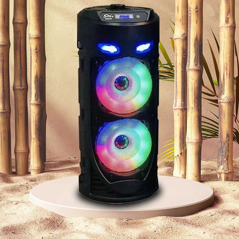 爆款新品无线蓝牙音响炫彩家用户外广场双4寸手提闪灯低音炮音箱