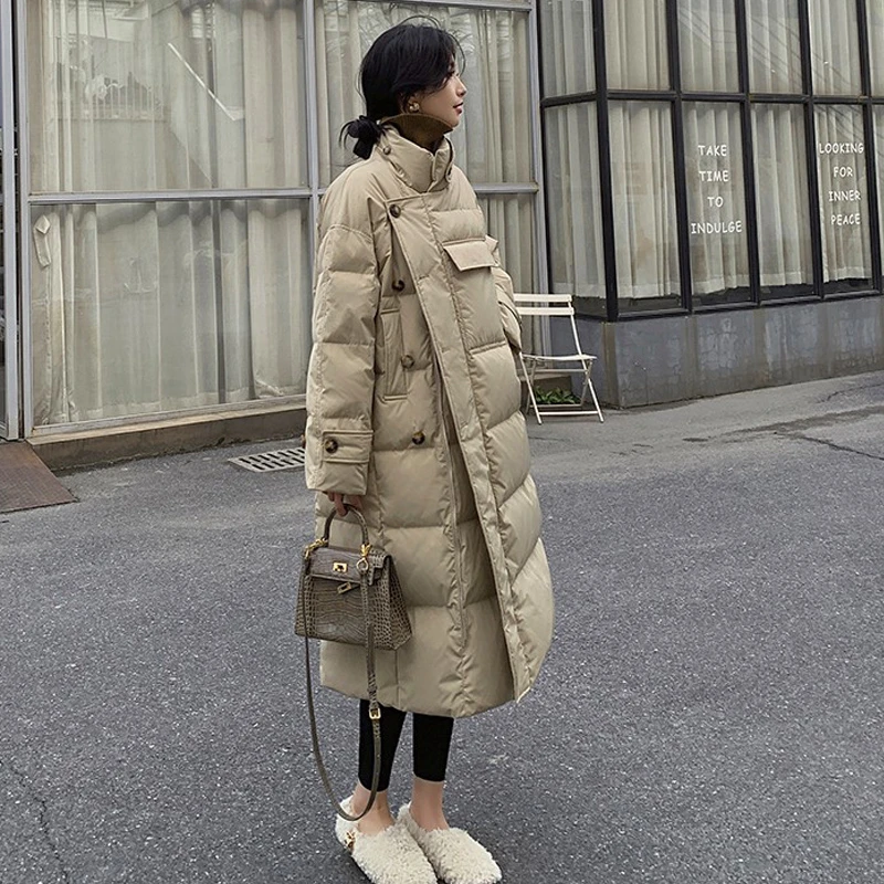 2025年韩版羽绒棉服宽松加厚过膝棉衣女冬季外套设计感棉袄外套潮