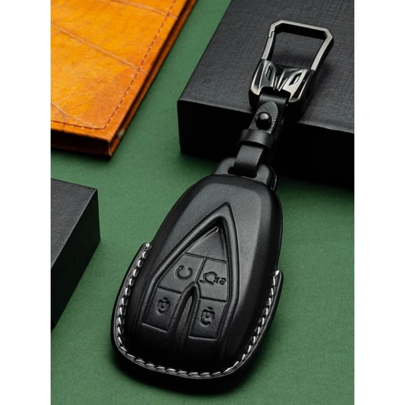 适用长安cs75plus钥匙套cs35逸动x5欧尚x7汽车UNI-K/T真皮包壳扣