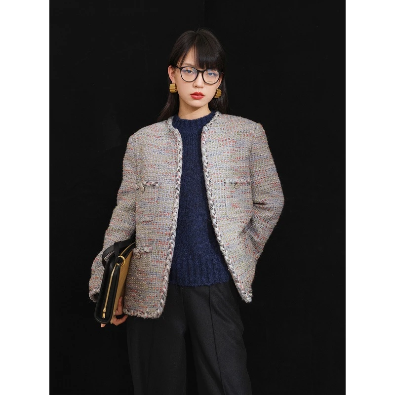 MRS Studios早春限定意大利原厂双C经典四口袋箱式小香外套上衣
