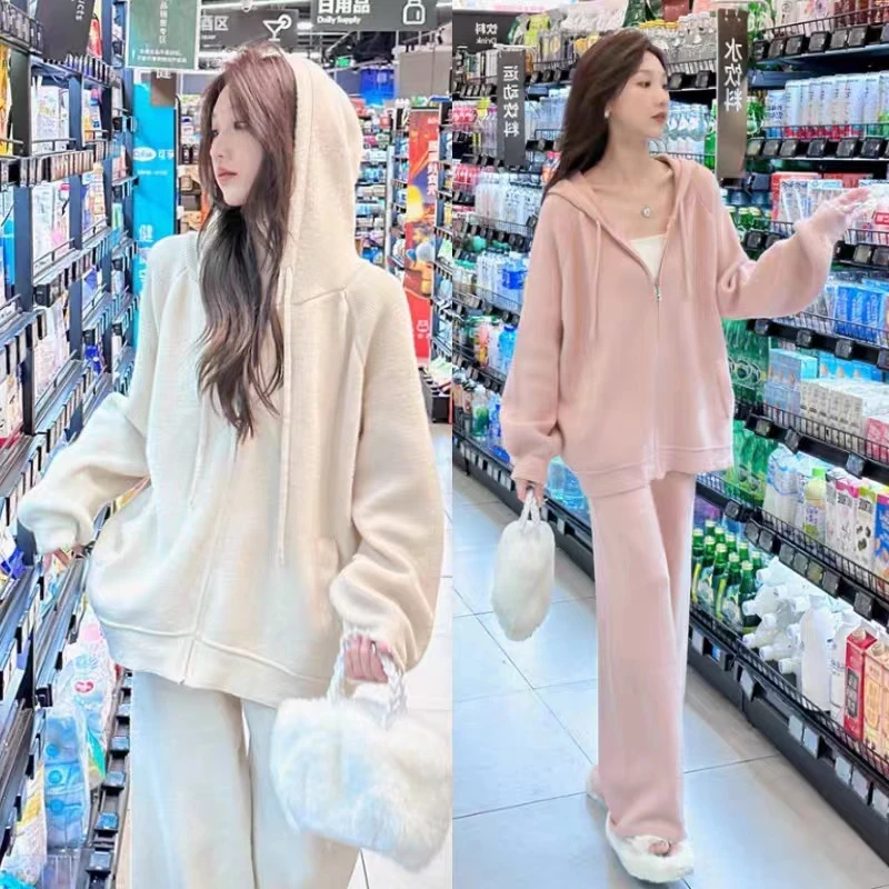 孕妇装春秋套装设计感秋季时尚连帽卫衣阔腿裤宽松显瘦休闲两件套