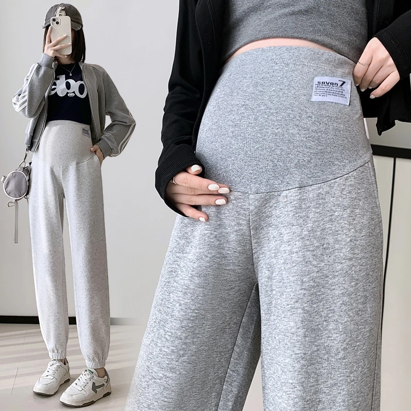 孕妇裤春秋新款托腹运动裤时尚休闲百搭显瘦束脚裤秋冬灯笼裤百搭